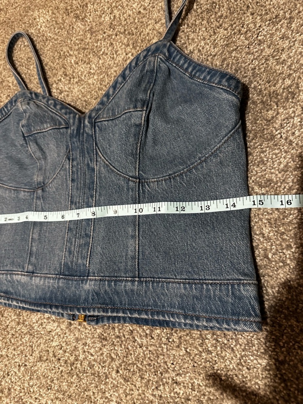 Express Denim Bustier Crop Top NWT - Picture 5 of 7